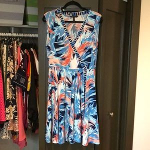 BCBGMAXAZRIA Print Jersey Faux-Wrap Dress